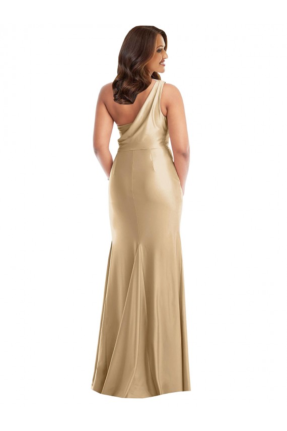 Buy Long Soft Gold Sleeveless Mermaid Plus Size Formal Evening Dress