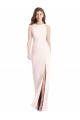 Buy Long Pink Sleeveless Trumpet Open Back Semi Formal Evening Dress