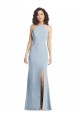 Buy Long Light Sky Blue Sleeveless Trumpet Open Back Formal Evening Gown