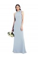 Buy Long Light Sky Blue Sleeveless Trumpet Open Back Semi Formal Evening Dress