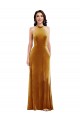 Buy Long Gold Sleeveless Trumpet Keyhole Back Semi Formal Evening Dress
