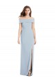 Buy Long Light Sky Blue Sleeveless Trumpet Stretch Crepe Formal Dress