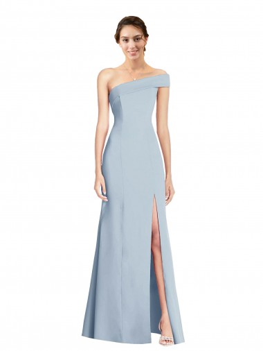 Buy Long Light Sky Blue Sleeveless Trumpet Stretch Crepe Formal Evening Dress