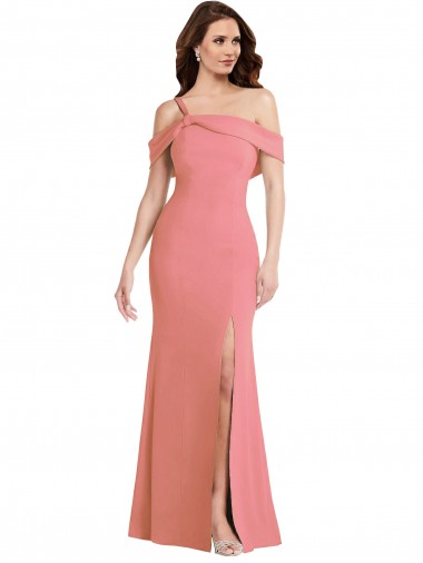 Buy Long Hot Pink Sleeveless Trumpet Low Back Semi Formal Evening Dress