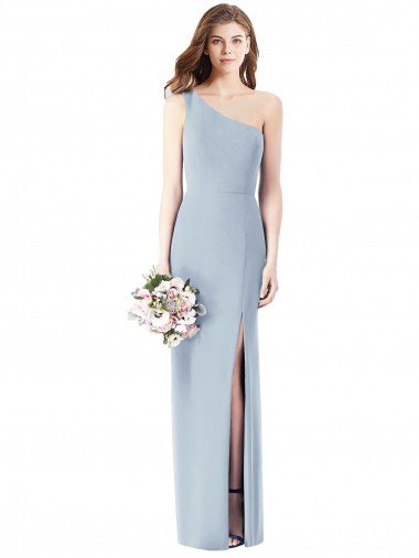 Buy Long Light Sky Blue Sleeveless Trumpet Front Slit Semi Formal Evening Dress