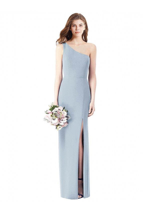 Buy Long Light Sky Blue Sleeveless Trumpet Front Slit Semi Formal Evening Dress