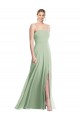 Buy Long Sage Sleeveless Trumpet Low Back Formal Evening Dress