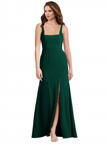 Buy Long Midnight Green Sleeveless Trumpet Semi Formal Evening Dress