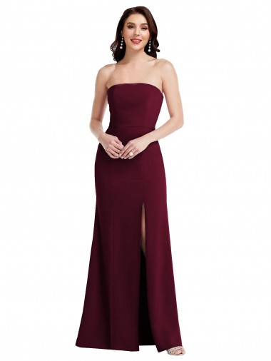 Buy Long Burgundy Gold Sleeveless Trumpet Semi Formal Evening Dress