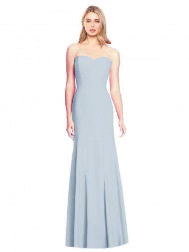 Buy Long Light Sky Blue Sleeveless Trumpet Low Back Formal Dress