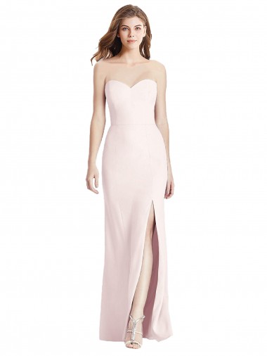Buy Long Pink Sleeveless Trumpet Low Back Semi Formal Evening Dress