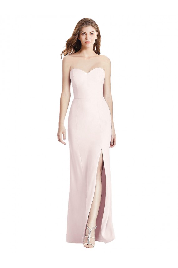 Buy Long Pink Sleeveless Trumpet Low Back Semi Formal Evening Dress