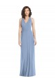 Buy Long Dusty Blue Sleeveless Trumpet Open Back Formal Evening Dress