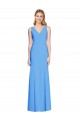 Buy Long Peacock Blue Sleeveless Trumpet Keyhole Back Semi Formal Evening Dress