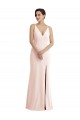 Buy Long Pink Sleeveless Trumpet V-Back Formal Evening Dress