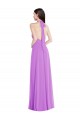 Buy Long Violet Sleeveless A-Line Open Back Formal Evening Dress