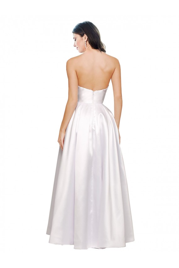 Buy Long White Sleeveless A-Line Low Back Formal Evening Dress